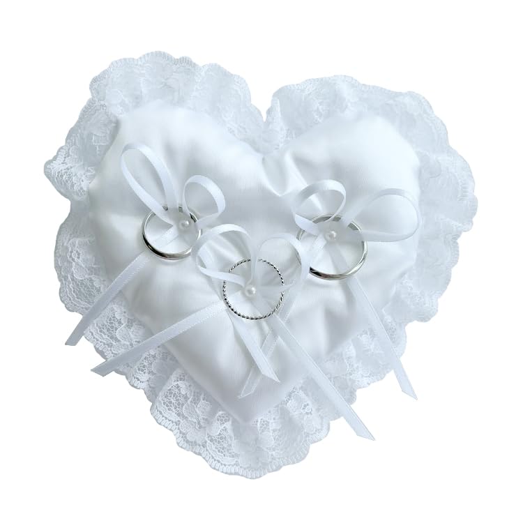 Amazon.co.jp: 指輪3つ用 ハート ミニ リングピロー完成品 約横13×縦